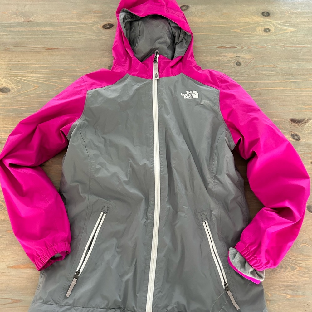 North face girls XL jacket with removable fleece liner